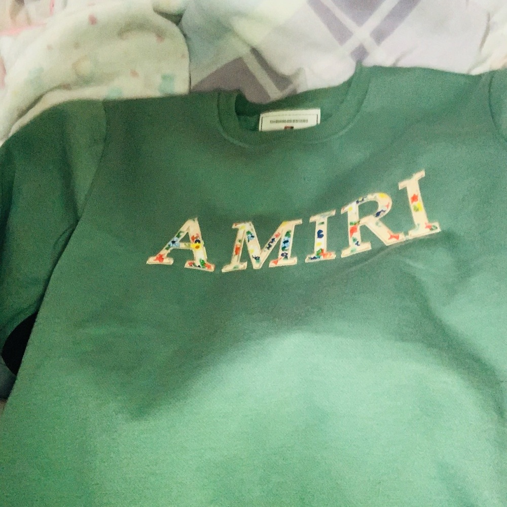 AMIRI Green Crew Neck Sweater